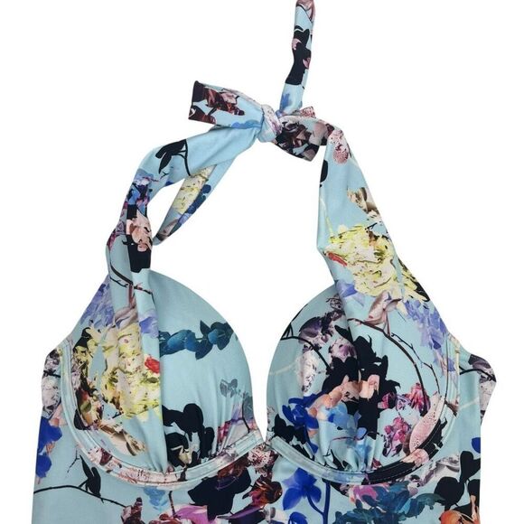 Hapari Womens Floral Halter SPF 50+ Tankini Top Swimwear Multicolor Small - Picture 14 of 14